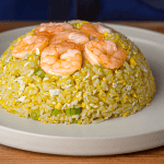 Din Tai Fung shrimp fried rice dome on white plate