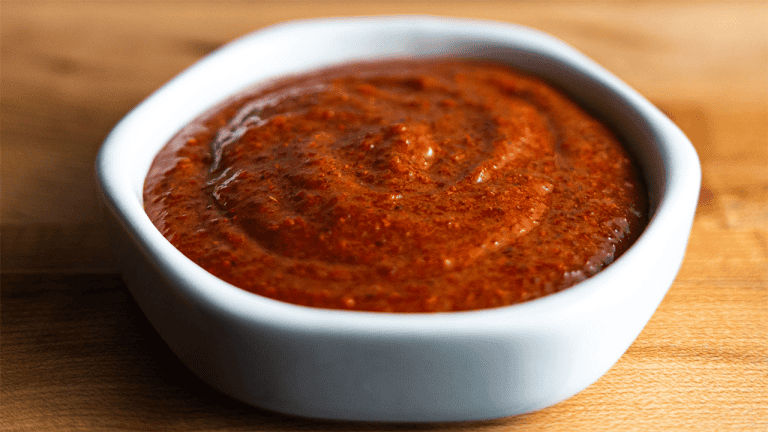 Benihana diablo sauce in a small bowl ready for dipping