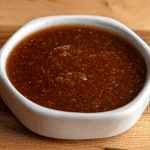 Benihana ginger dipping sauce in a small serving bowl showing chunky texture