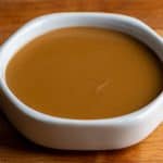 Benihana mustard dipping sauce in a small bowl