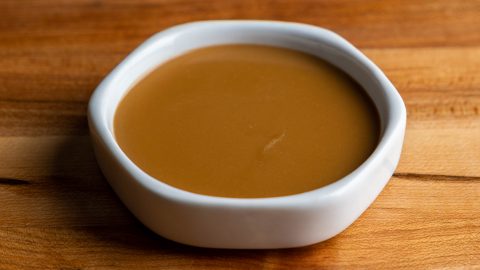 Benihana mustard dipping sauce in a small bowl