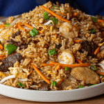 P.F. Chang's fried rice with chicken and vegetables