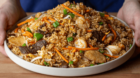 P.F. Chang's fried rice with chicken and vegetables
