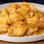 Chang's Spicy Chicken coated in glossy sweet-spicy sauce